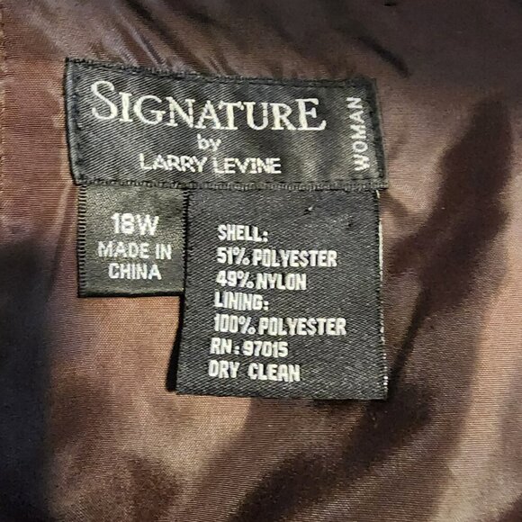 Signature by Larry Levine Woman Brown Formal Skirt 18W Shiny Satin Look - Picture 5 of 6